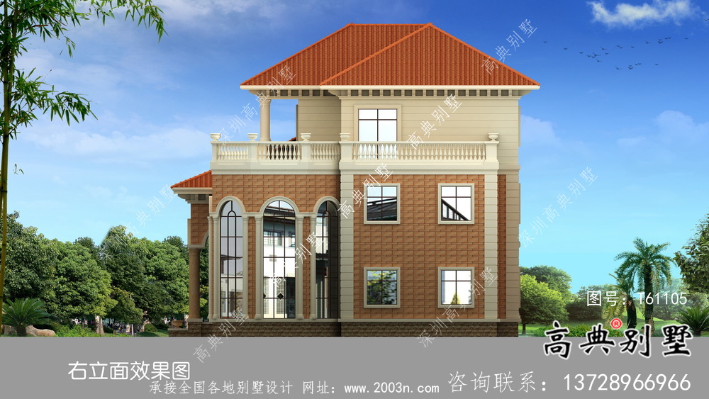 法式風(fēng)格舒適樸素住宅建筑設(shè)計(jì)圖+效果圖