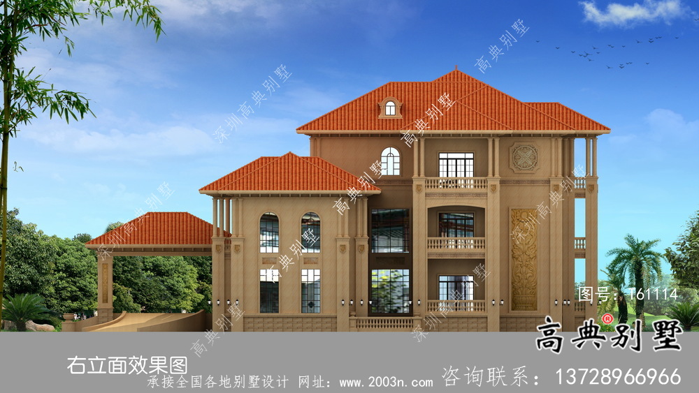 意大利風(fēng)格緊湊型現(xiàn)代別墅設(shè)計(jì)+效果圖