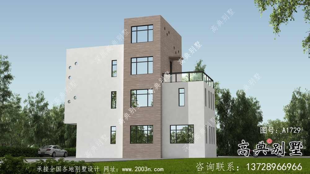 現(xiàn)代個(gè)性復(fù)式四層平屋頂別墅設(shè)計(jì)圖紙