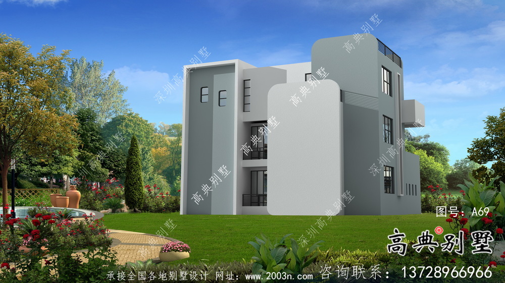 現(xiàn)代風格別致設計別墅自建圖紙