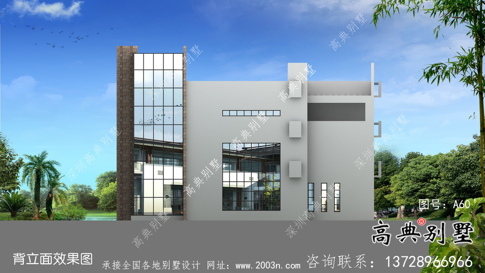 鄉(xiāng)村三層現(xiàn)代風(fēng)格平屋頂別墅設(shè)計圖紙