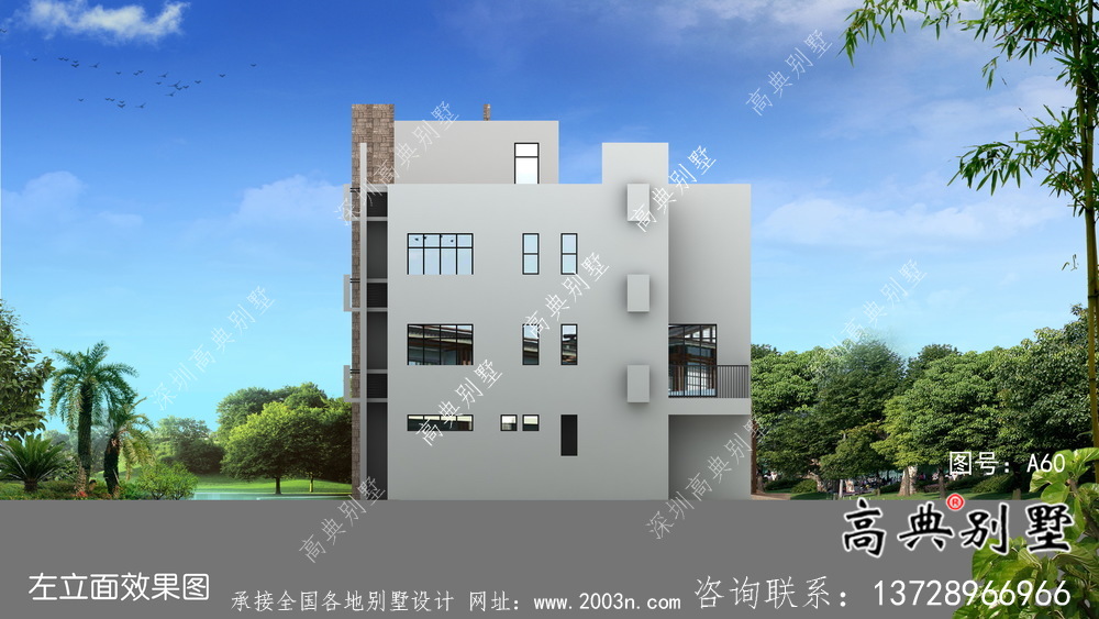 鄉(xiāng)村三層現(xiàn)代風(fēng)格平屋頂別墅設(shè)計圖紙