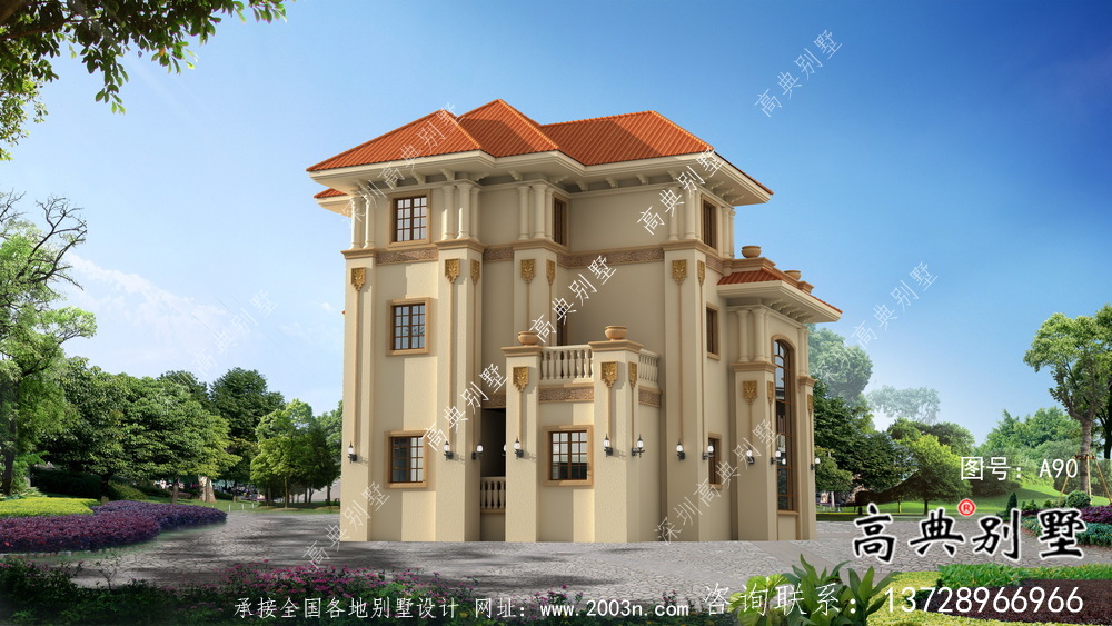 簡易經(jīng)濟(jì)型鄉(xiāng)村別墅平面設(shè)計(jì)圖和效果圖