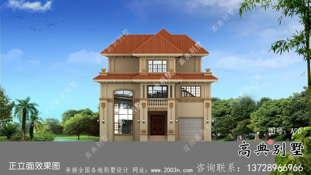 簡易經(jīng)濟(jì)型鄉(xiāng)村別墅平面設(shè)計(jì)圖和效果圖