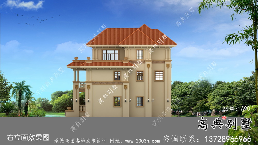 簡易經(jīng)濟(jì)型鄉(xiāng)村別墅平面設(shè)計(jì)圖和效果圖