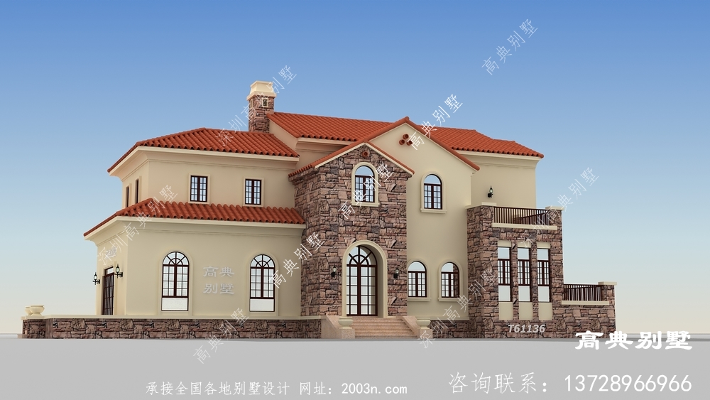 二層歐式別墅，戶型大氣美觀，全家人都喜歡