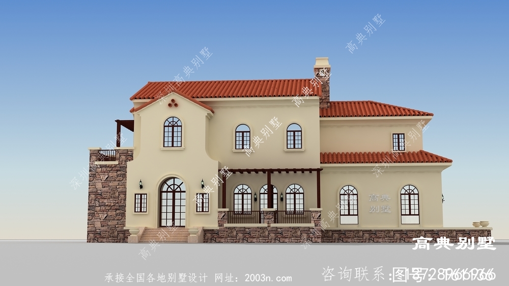 二層歐式別墅，戶型大氣美觀，全家人都喜歡
