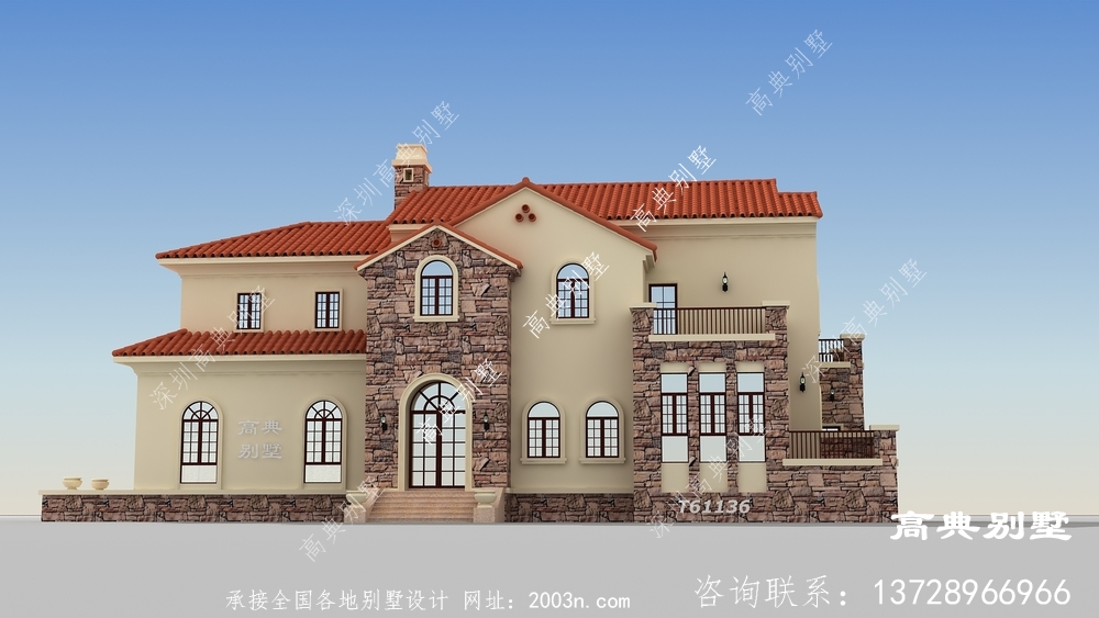 二層歐式別墅，戶型大氣美觀，全家人都喜歡