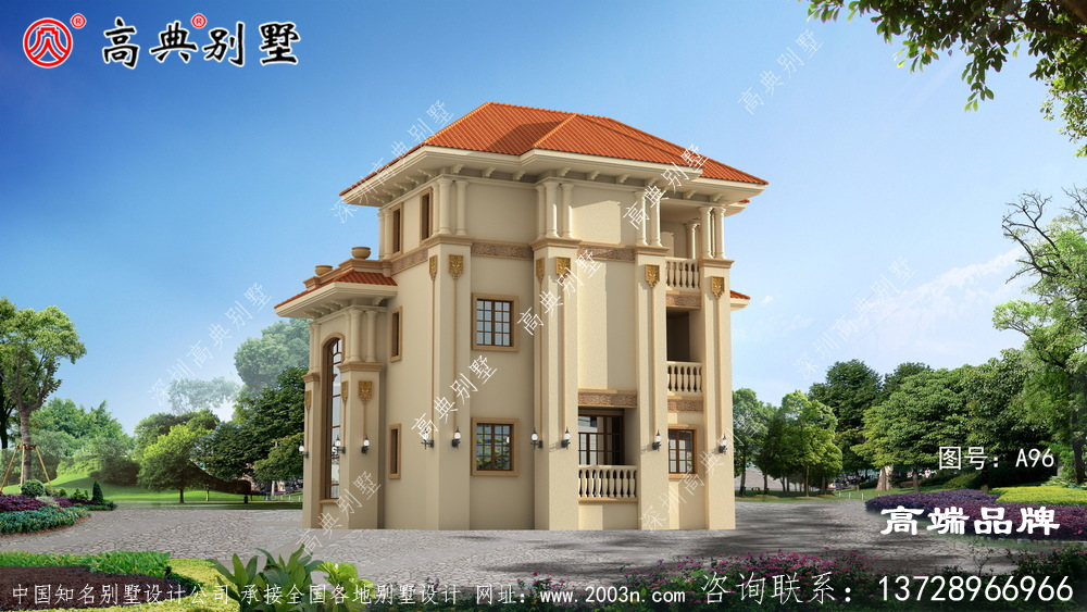 獨(dú)幢鄉(xiāng)村三層歐式古典自建別墅設(shè)計圖