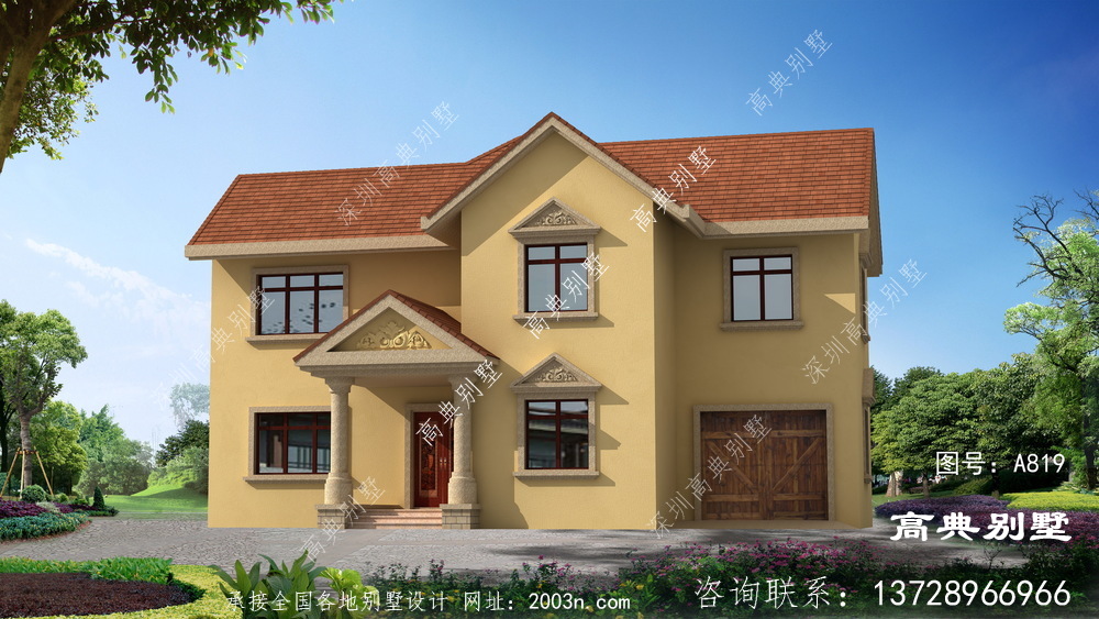 二層鄉(xiāng)村經(jīng)典自建別墅設(shè)計，施工簡單造價低