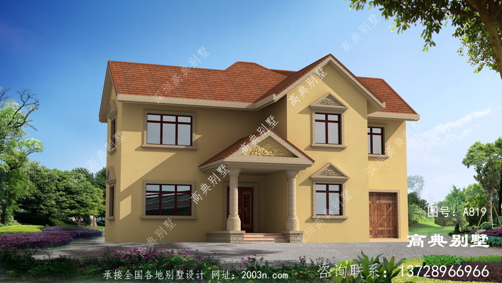 二層鄉(xiāng)村經(jīng)典自建別墅設(shè)計，施工簡單造價低