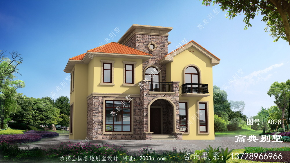 歐式三層別墅住宅設(shè)計，外觀溫馨典雅