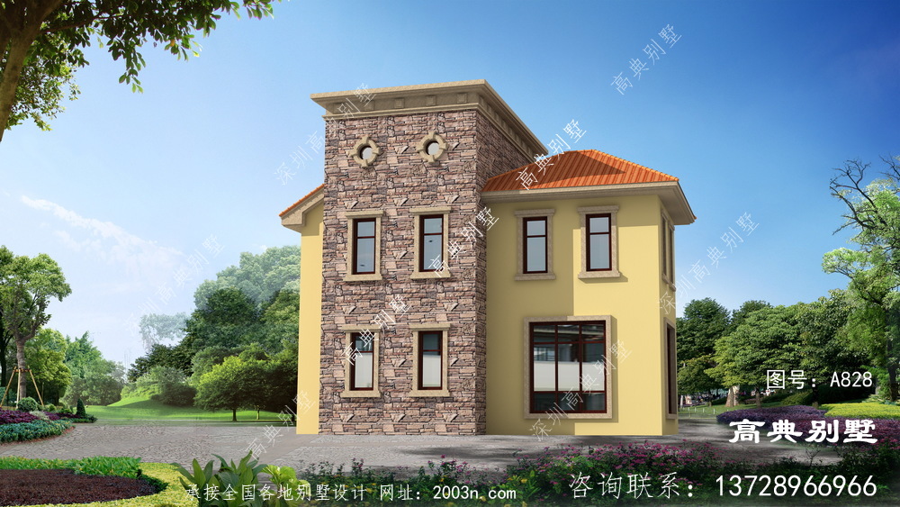 歐式三層別墅住宅設(shè)計，外觀溫馨典雅