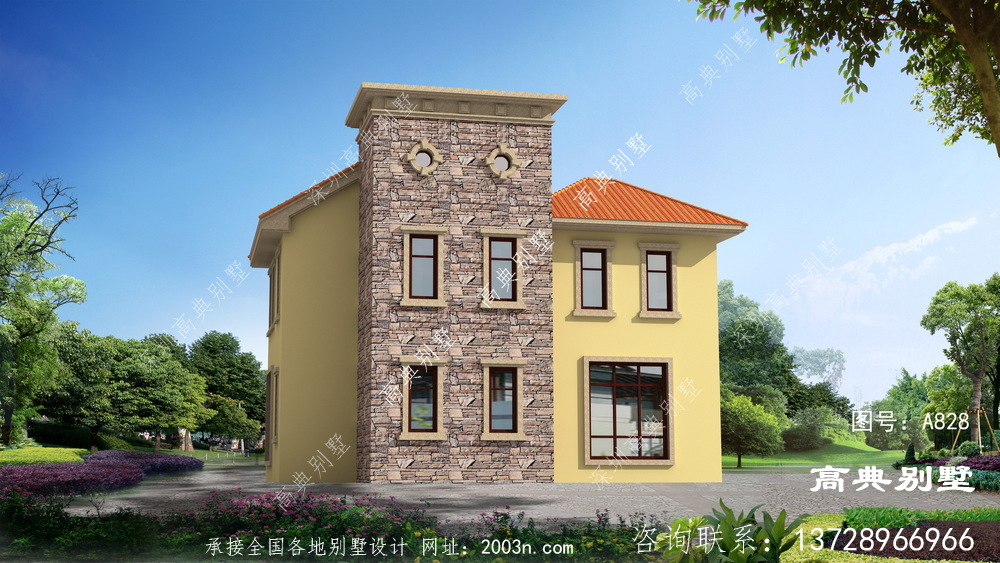 歐式三層別墅住宅設(shè)計，外觀溫馨典雅